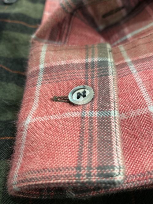 LOEWE（ロエベ）LOEWE (ロエベ) チェックネルシャツ グリーン×ピンク サイズ:38の古着・服飾アイテム