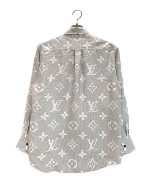 LOUIS VUITTON（ルイ ヴィトン）LOUIS VUITTON (ルイ ヴィトン) インバーテッド マヒナ モノグラム マスキュリン シャツ ライトグレー サイズ:34の古着・服飾アイテム