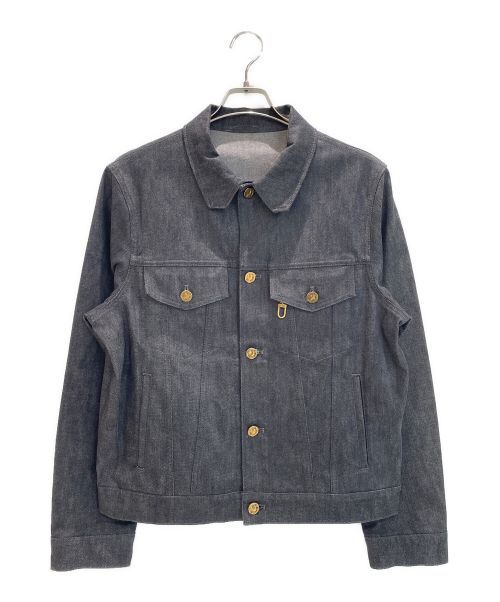 LOUIS VUITTON（ルイ ヴィトン）LOUIS VUITTON (ルイ ヴィトン) ステープルライン シャドーモノグラム ストレッチ コットンデニムジャケット ブラック サイズ:48の古着・服飾アイテム