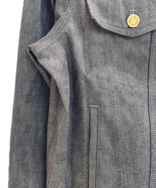 LOUIS VUITTON（ルイ ヴィトン）LOUIS VUITTON (ルイ ヴィトン) ステープルライン シャドーモノグラム ストレッチ コットンデニムジャケット ブラック サイズ:48の古着・服飾アイテム