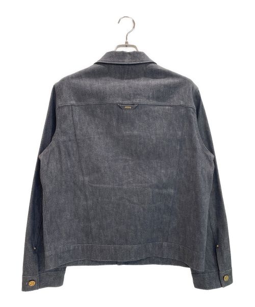 LOUIS VUITTON（ルイ ヴィトン）LOUIS VUITTON (ルイ ヴィトン) ステープルライン シャドーモノグラム ストレッチ コットンデニムジャケット ブラック サイズ:48の古着・服飾アイテム