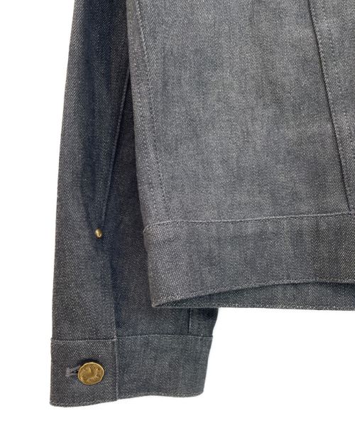 LOUIS VUITTON（ルイ ヴィトン）LOUIS VUITTON (ルイ ヴィトン) ステープルライン シャドーモノグラム ストレッチ コットンデニムジャケット ブラック サイズ:48の古着・服飾アイテム