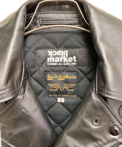 COMME des GARCONS BLACKMARKET（コムデギャルソンブラックマーケット）COMME des GARCONS BLACKMARKET (コムデギャルソンブラックマーケット) Lewis Leathers (ルイスレザース) レザーライダースジャケット ブラック サイズ:36の古着・服飾アイテム