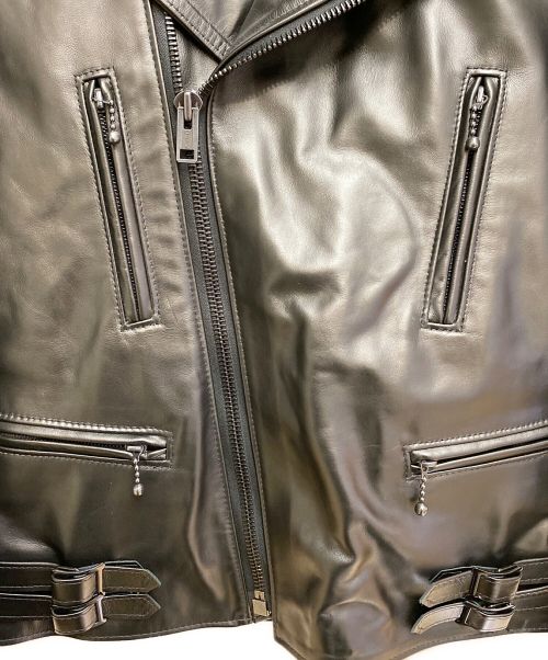COMME des GARCONS BLACKMARKET（コムデギャルソンブラックマーケット）COMME des GARCONS BLACKMARKET (コムデギャルソンブラックマーケット) Lewis Leathers (ルイスレザース) レザーライダースジャケット ブラック サイズ:36の古着・服飾アイテム
