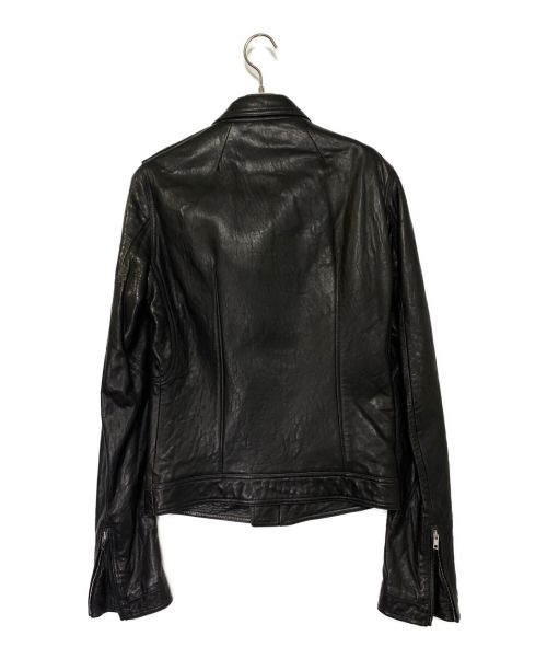 RICK OWENS（リックオウエンス）RICK OWENS (リック オウエンス) Stooges Leather Biker Jacket ブラック サイズ:48の古着・服飾アイテム