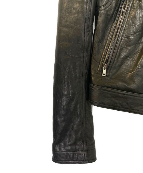 RICK OWENS（リックオウエンス）RICK OWENS (リック オウエンス) Stooges Leather Biker Jacket ブラック サイズ:48の古着・服飾アイテム