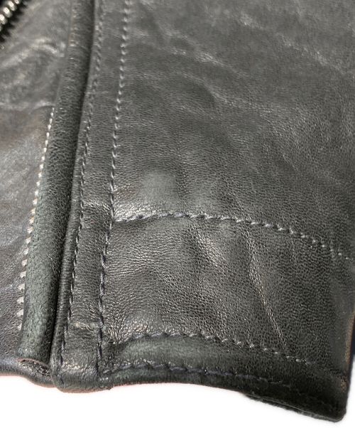 RICK OWENS（リックオウエンス）RICK OWENS (リック オウエンス) Stooges Leather Biker Jacket ブラック サイズ:48の古着・服飾アイテム