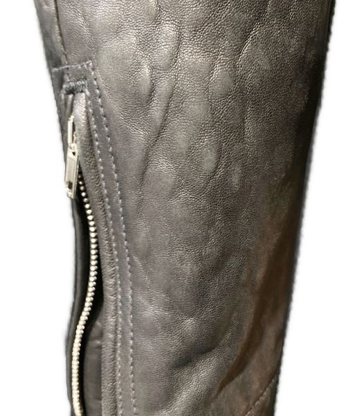 RICK OWENS（リックオウエンス）RICK OWENS (リック オウエンス) Stooges Leather Biker Jacket ブラック サイズ:48の古着・服飾アイテム