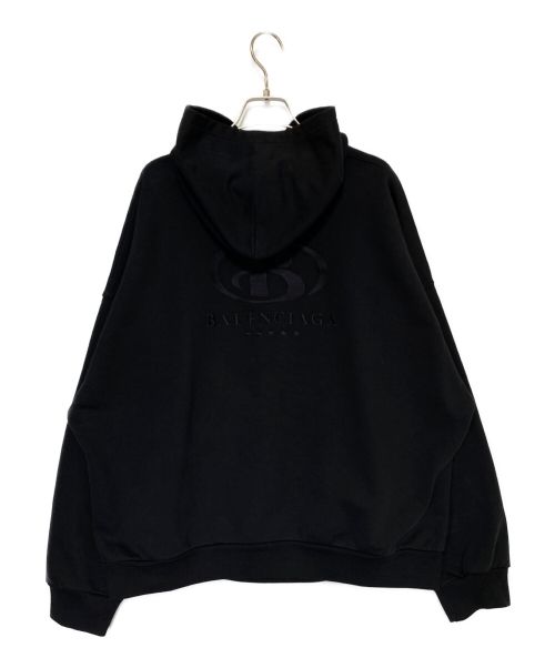 BALENCIAGA（バレンシアガ）BALENCIAGA (バレンシアガ) 刺繍ロゴプルオーバーパーカー ブラック サイズ:3の古着・服飾アイテム