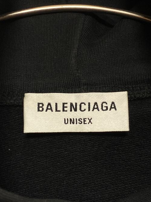 BALENCIAGA（バレンシアガ）BALENCIAGA (バレンシアガ) 刺繍ロゴプルオーバーパーカー ブラック サイズ:3の古着・服飾アイテム