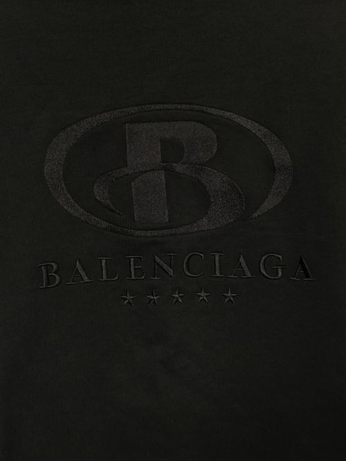 BALENCIAGA（バレンシアガ）BALENCIAGA (バレンシアガ) 刺繍ロゴプルオーバーパーカー ブラック サイズ:3の古着・服飾アイテム
