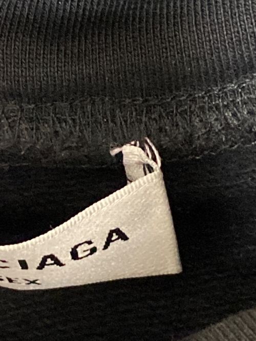 BALENCIAGA（バレンシアガ）BALENCIAGA (バレンシアガ) 刺繍ロゴプルオーバーパーカー ブラック サイズ:3の古着・服飾アイテム