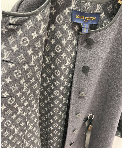 LOUIS VUITTON（ルイ ヴィトン）LOUIS VUITTON (ルイ ヴィトン) モノグラムウールポンチョ グレー サイズ:40の古着・服飾アイテム