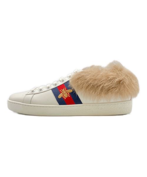 GUCCI（グッチ）GUCCI (グッチ) エースビーエンブロイダリーファースニーカー ホワイト サイズ:36.5の古着・服飾アイテム