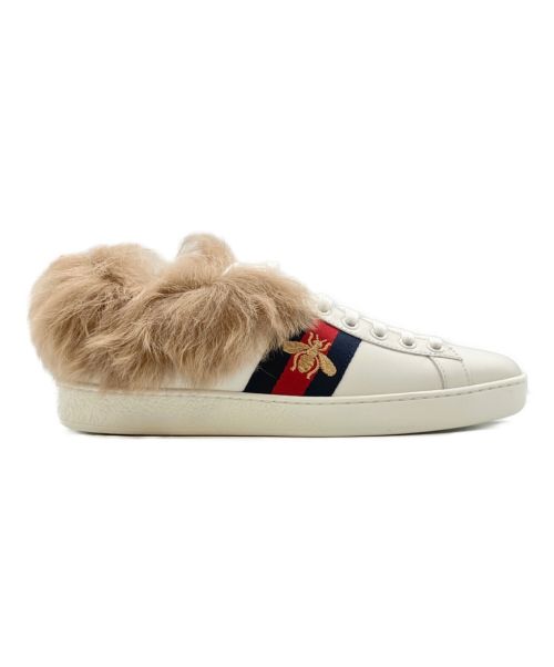GUCCI（グッチ）GUCCI (グッチ) エースビーエンブロイダリーファースニーカー ホワイト サイズ:36.5の古着・服飾アイテム
