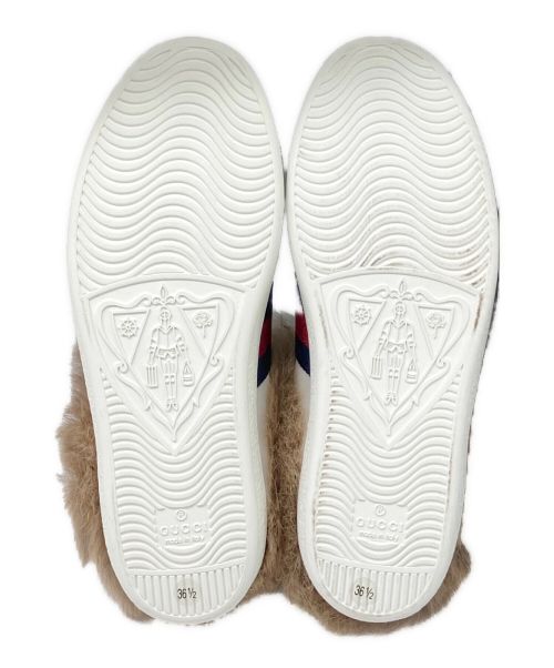 GUCCI（グッチ）GUCCI (グッチ) エースビーエンブロイダリーファースニーカー ホワイト サイズ:36.5の古着・服飾アイテム