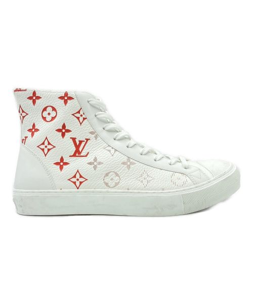 LOUIS VUITTON（ルイ ヴィトン）LOUIS VUITTON (ルイ ヴィトン) タトゥーラインハイカットスニーカー ホワイト×レッド サイズ:7の古着・服飾アイテム