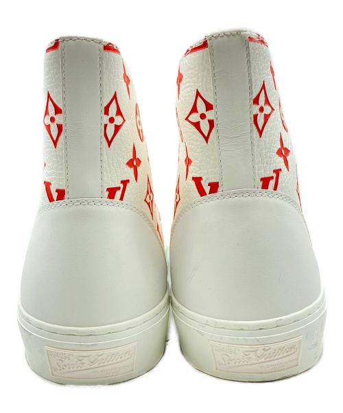 LOUIS VUITTON（ルイ ヴィトン）LOUIS VUITTON (ルイ ヴィトン) タトゥーラインハイカットスニーカー ホワイト×レッド サイズ:7の古着・服飾アイテム