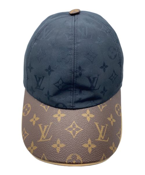 LOUIS VUITTON（ルイ ヴィトン）LOUIS VUITTON (ルイ ヴィトン) モノグラム・レザーナイロンキャップ ブラック×ブラウン サイズ:Mの古着・服飾アイテム