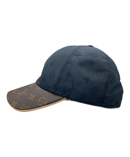 LOUIS VUITTON（ルイ ヴィトン）LOUIS VUITTON (ルイ ヴィトン) モノグラム・レザーナイロンキャップ ブラック×ブラウン サイズ:Mの古着・服飾アイテム