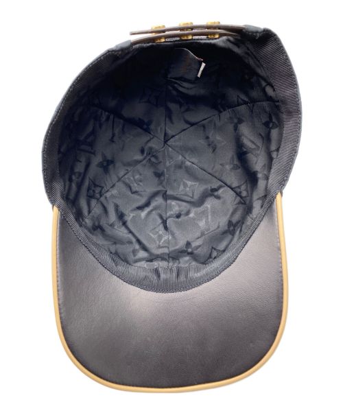 LOUIS VUITTON（ルイ ヴィトン）LOUIS VUITTON (ルイ ヴィトン) モノグラム・レザーナイロンキャップ ブラック×ブラウン サイズ:Mの古着・服飾アイテム