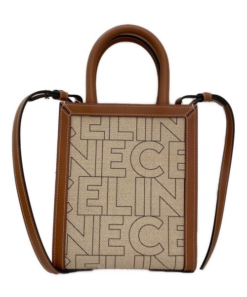 CELINE（セリーヌ）CELINE (セリーヌ) ミニバーティカルカバ ブラウン×ベージュ サイズ:ミニの古着・服飾アイテム