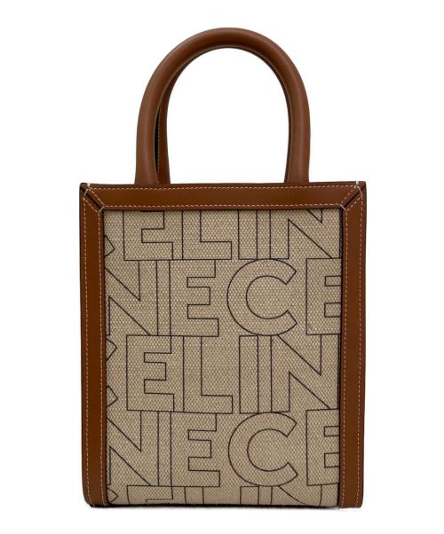 CELINE（セリーヌ）CELINE (セリーヌ) ミニバーティカルカバ ブラウン×ベージュ サイズ:ミニの古着・服飾アイテム