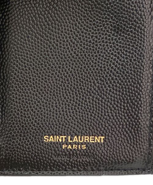 Saint Laurent Paris（サンローランパリ）Saint Laurent Paris (サンローランパリ) モノグラムコンパクトスリーフォールドウォレット ブラックの古着・服飾アイテム