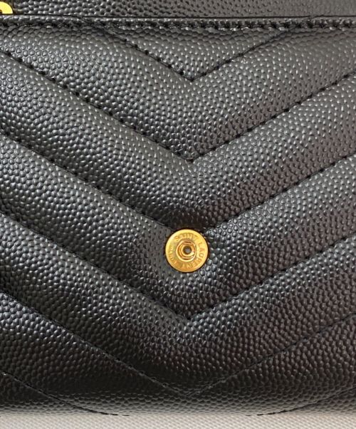 Saint Laurent Paris（サンローランパリ）Saint Laurent Paris (サンローランパリ) モノグラムコンパクトスリーフォールドウォレット ブラックの古着・服飾アイテム