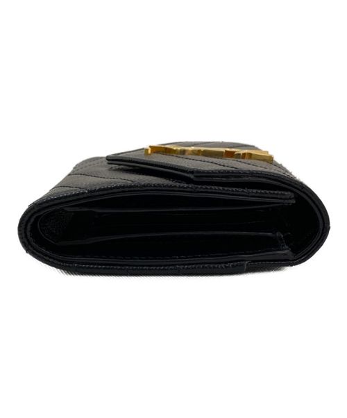Saint Laurent Paris（サンローランパリ）Saint Laurent Paris (サンローランパリ) モノグラムコンパクトスリーフォールドウォレット ブラックの古着・服飾アイテム