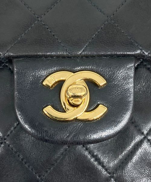 CHANEL（シャネル）CHANEL (シャネル) Wフラップチェーンショルダーバッグ ブラック サイズ:25の古着・服飾アイテム