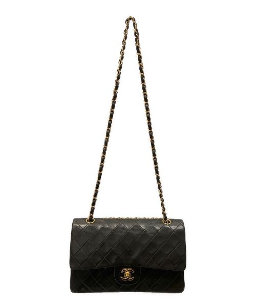 CHANEL（シャネル）CHANEL (シャネル) Wフラップチェーンショルダーバッグ ブラック サイズ:25の古着・服飾アイテム