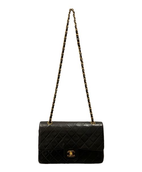 CHANEL（シャネル）CHANEL (シャネル) Wフラップチェーンショルダーバッグ ブラック サイズ:25の古着・服飾アイテム