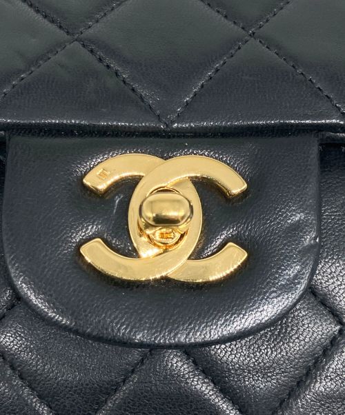 CHANEL（シャネル）CHANEL (シャネル) Wフラップチェーンショルダーバッグ ブラック サイズ:25の古着・服飾アイテム