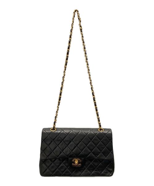 CHANEL（シャネル）CHANEL (シャネル) Wフラップチェーンショルダーバッグ ブラック サイズ:25の古着・服飾アイテム