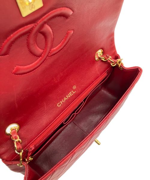 CHANEL（シャネル）CHANEL (シャネル) マトラッセ フルフラップチェーンショルダーバッグ レッド サイズ:23の古着・服飾アイテム