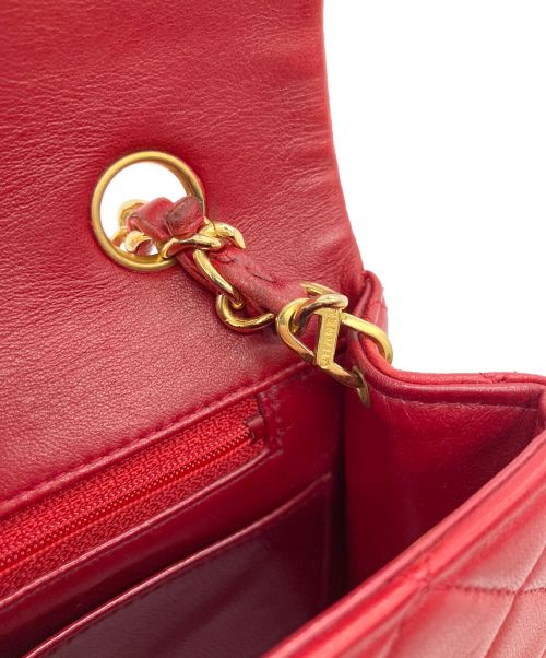 CHANEL（シャネル）CHANEL (シャネル) マトラッセ フルフラップチェーンショルダーバッグ レッド サイズ:23の古着・服飾アイテム