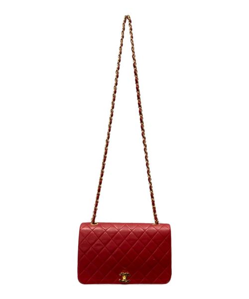 CHANEL（シャネル）CHANEL (シャネル) マトラッセ フルフラップチェーンショルダーバッグ レッド サイズ:23の古着・服飾アイテム