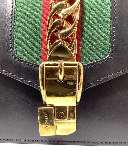 GUCCI（グッチ）GUCCI (グッチ) シルビィショルダーバッグ ブラックの古着・服飾アイテム