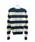LOUIS VUITTON (ルイ ヴィトン) LVローレルボタン カシミヤ ボーダー ニット ネイビー×ホワイト サイズ:S：59000円