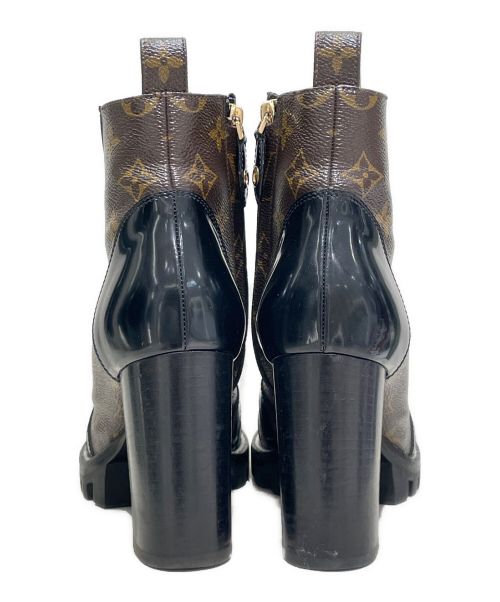 LOUIS VUITTON（ルイ ヴィトン）LOUIS VUITTON (ルイ ヴィトン) スタートレイルレインアンクルブーツ ブラウン×ブラック サイズ:37の古着・服飾アイテム
