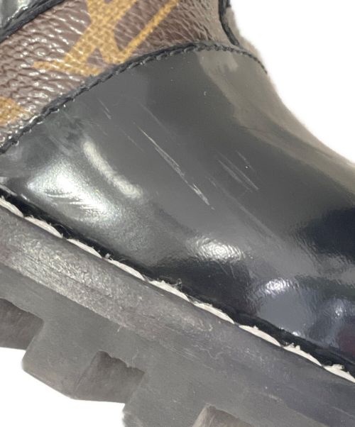 LOUIS VUITTON（ルイ ヴィトン）LOUIS VUITTON (ルイ ヴィトン) スタートレイルレインアンクルブーツ ブラウン×ブラック サイズ:37の古着・服飾アイテム