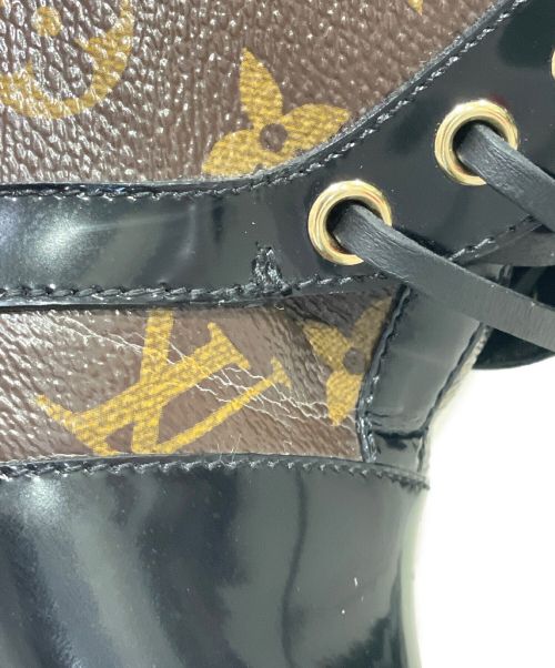 LOUIS VUITTON（ルイ ヴィトン）LOUIS VUITTON (ルイ ヴィトン) スタートレイルレインアンクルブーツ ブラウン×ブラック サイズ:37の古着・服飾アイテム