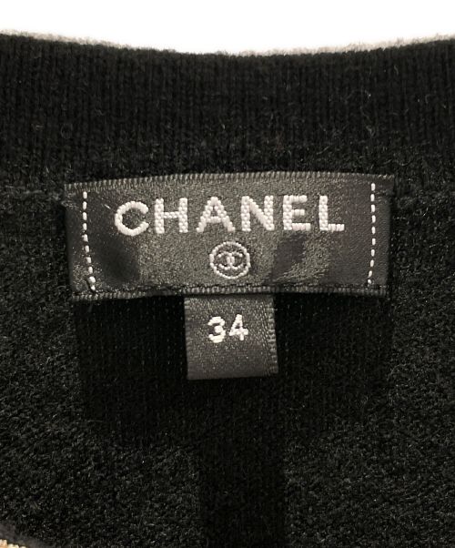 CHANEL（シャネル）CHANEL (シャネル) ココマークシルクカシミアニット ブラック×ゴールド サイズ:34の古着・服飾アイテム