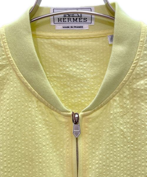 HERMES（エルメス）HERMES (エルメス) シアサッカー ジップアップ ブルゾン イエロー サイズ:39 未使用品の古着・服飾アイテム