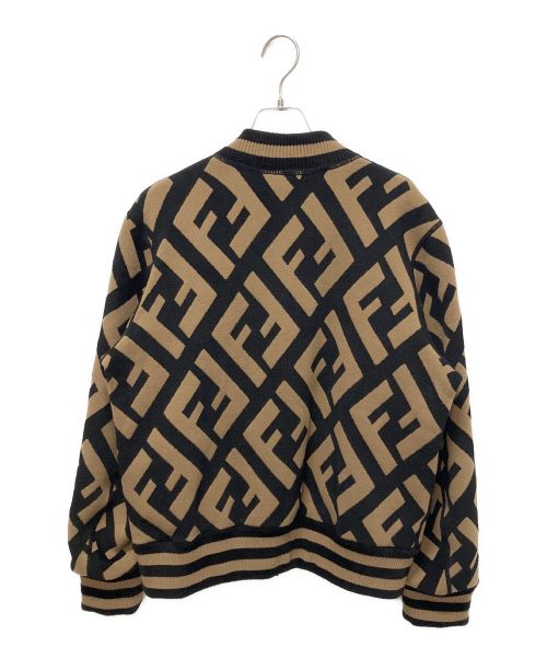 FENDI（フェンディ）FENDI (フェンディ) FFロゴニットジャケット ブラウン サイズ:44の古着・服飾アイテム