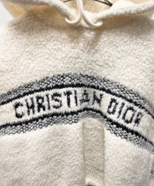 Christian Dior（クリスチャン ディオール）Christian Dior (クリスチャン ディオール) ロゴニットポンチョ アイボリー サイズ:Sの古着・服飾アイテム