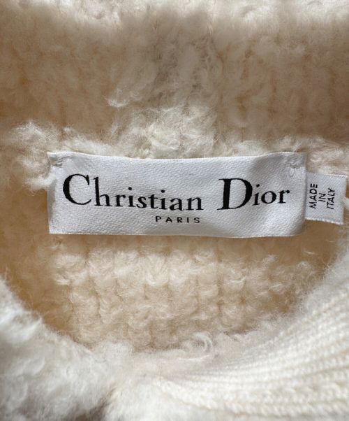 Christian Dior（クリスチャン ディオール）Christian Dior (クリスチャン ディオール) ロゴニットポンチョ アイボリー サイズ:Sの古着・服飾アイテム