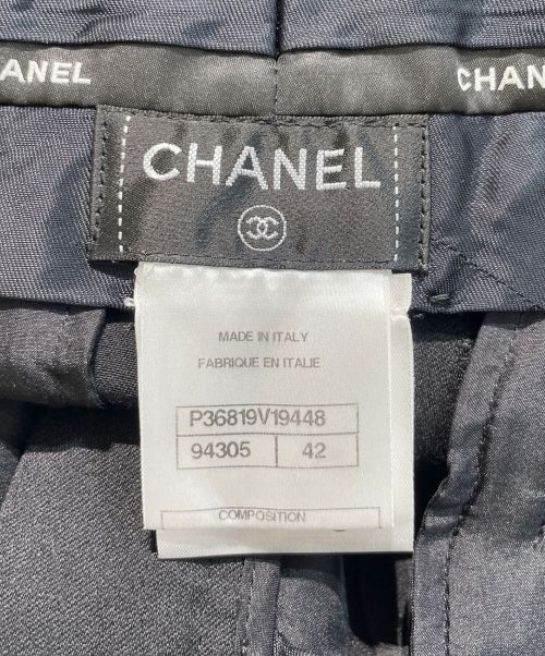CHANEL（シャネル）CHANEL (シャネル) サイドアジャスタースラックス ブラック サイズ:42の古着・服飾アイテム
