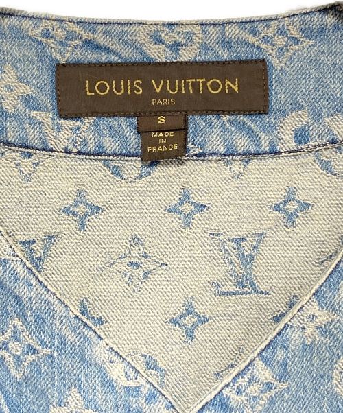 LOUIS VUITTON（ルイ ヴィトン）LOUIS VUITTON (ルイ ヴィトン) SUPREME (シュプリーム) Jacquard Denim Baseball Jersey インディゴ サイズ:Sの古着・服飾アイテム